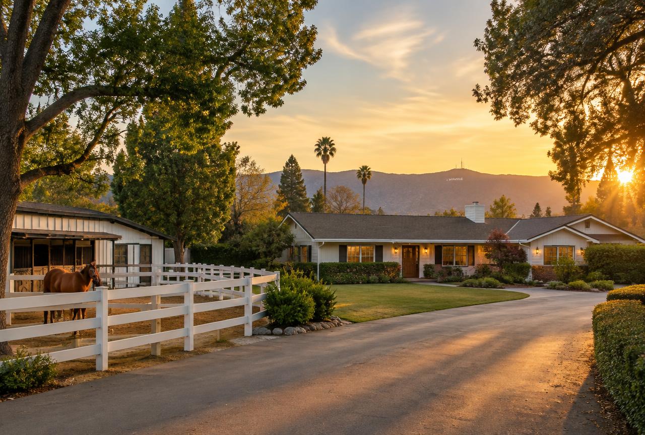 Single-story ranch with stable, Burbank Rancho — Burbank Rancho (R-1-H), Burbank, CA